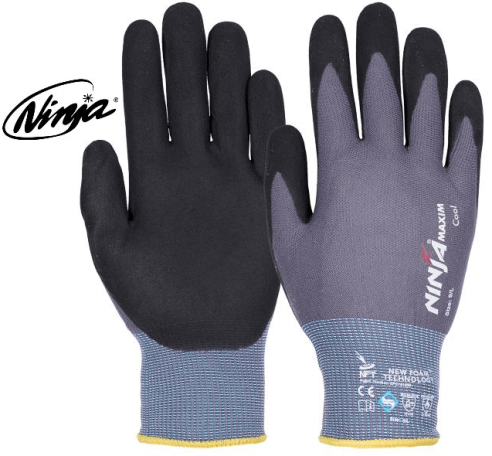 Ninja Maxim Nitrilhandschuh mit Grip und Touchscreen-Funktion für Montage, Werkstatt und Industrie.